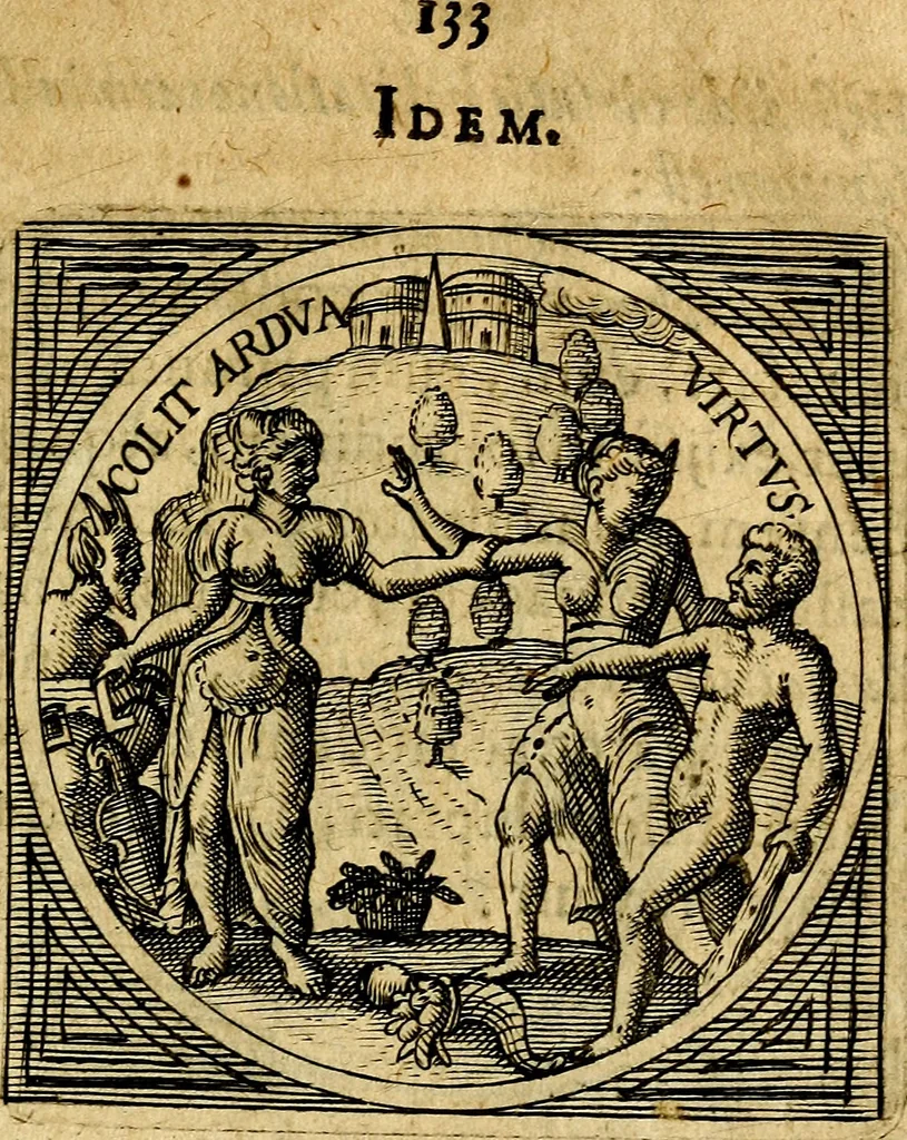 An illustration from Selectorum symbolorvm heroicorvm centvria gemina, 1619, leaf 148