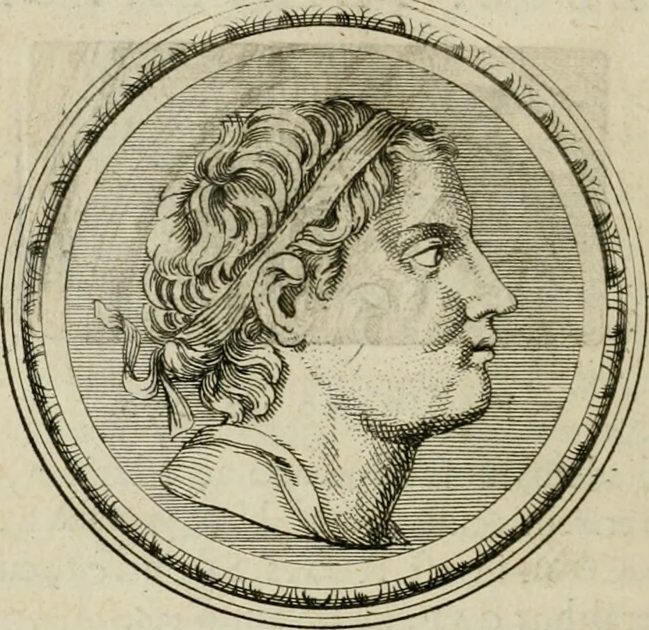 An illustration from Seleucidarum imperium, sive, Historia regum Syriae ad fidem numismatum accommodata, 1681, leaf 187
