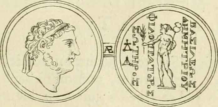 An illustration from Seleucidarum imperium, sive, Historia regum Syriae ad fidem numismatum accommodata, 1681, leaf 266