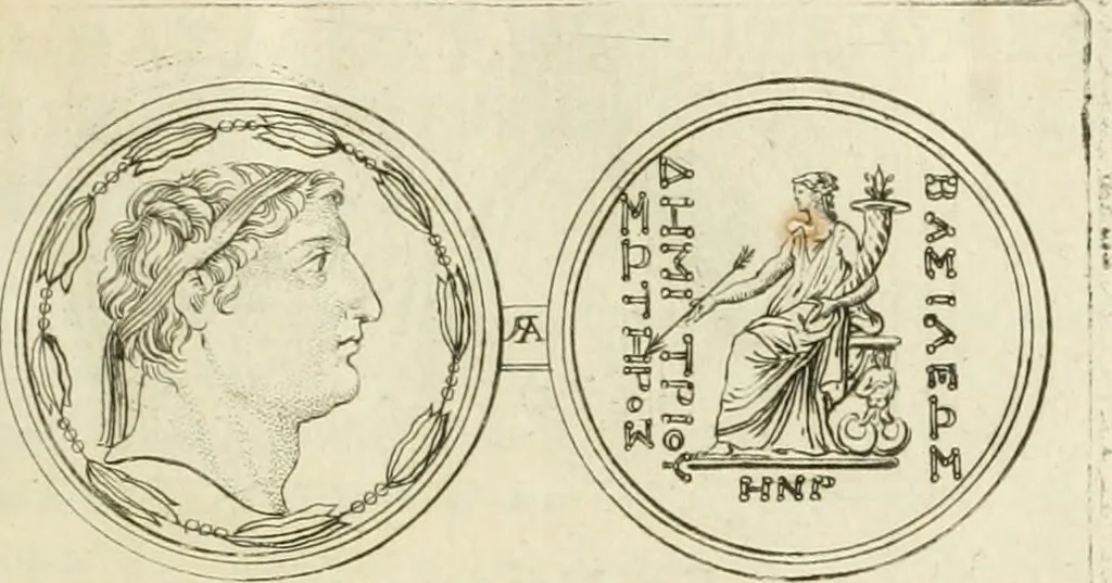 An illustration from Seleucidarum imperium, sive, Historia regum Syriae ad fidem numismatum accommodata, 1681, leaf 268