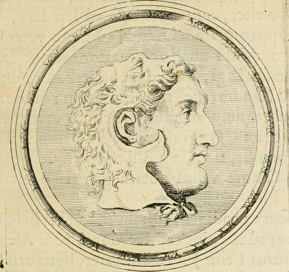 An illustration from Seleucidarum imperium, sive, Historia regum Syriae ad fidem numismatum accommodata, 1681, leaf 28