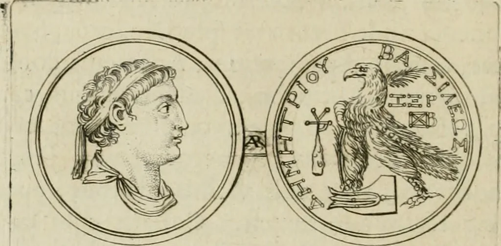 An illustration from Seleucidarum imperium, sive, Historia regum Syriae ad fidem numismatum accommodata, 1681, leaf 297