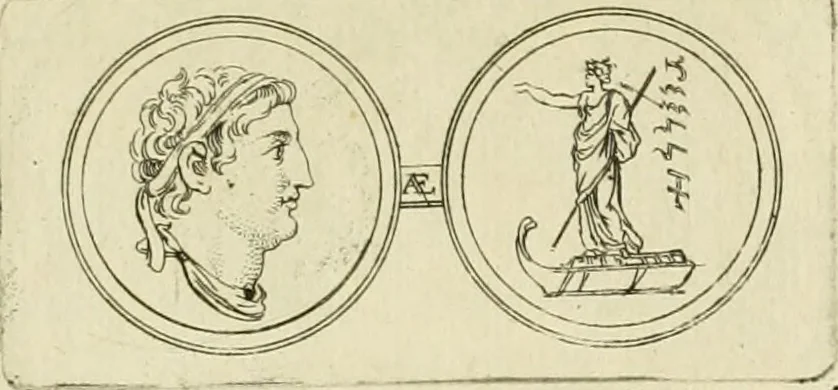 An illustration from Seleucidarum imperium, sive, Historia regum Syriae ad fidem numismatum accommodata, 1681, leaf 300