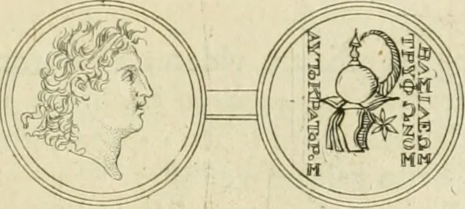 An illustration from Seleucidarum imperium, sive, Historia regum Syriae ad fidem numismatum accommodata, 1681, leaf 322