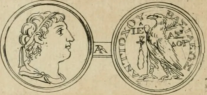 An illustration from Seleucidarum imperium, sive, Historia regum Syriae ad fidem numismatum accommodata, 1681, leaf 331