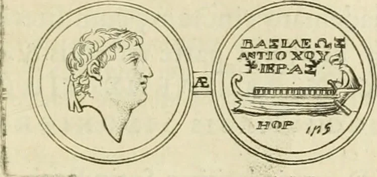 An illustration from Seleucidarum imperium, sive, Historia regum Syriae ad fidem numismatum accommodata, 1681, leaf 334