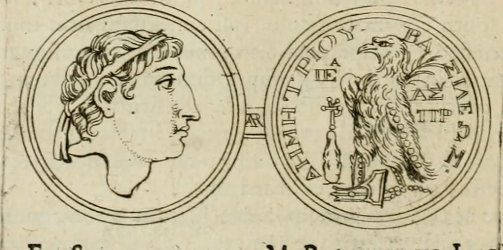 An illustration from Seleucidarum imperium, sive, Historia regum Syriae ad fidem numismatum accommodata, 1681, leaf 335