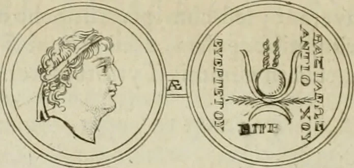 An illustration from Seleucidarum imperium, sive, Historia regum Syriae ad fidem numismatum accommodata, 1681, leaf 337