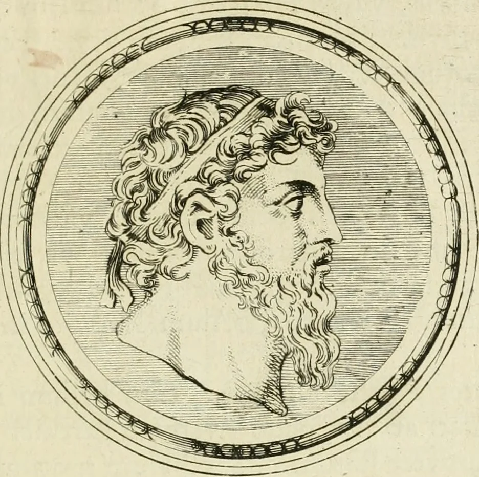 An illustration from Seleucidarum imperium, sive, Historia regum Syriae ad fidem numismatum accommodata, 1681, leaf 338