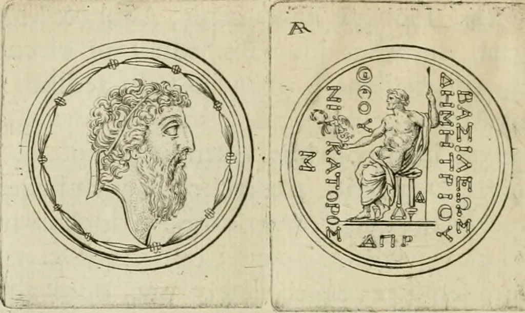 An illustration from Seleucidarum imperium, sive, Historia regum Syriae ad fidem numismatum accommodata, 1681, leaf 341