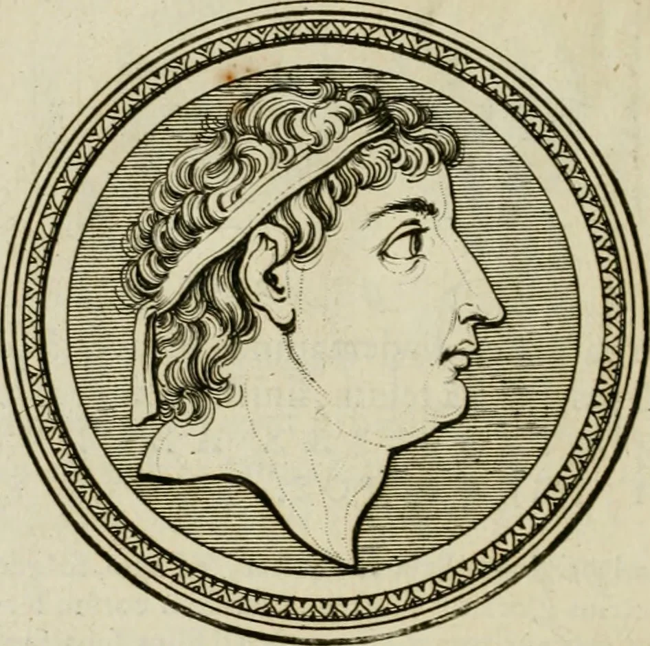 An illustration from Seleucidarum imperium, sive, Historia regum Syriae ad fidem numismatum accommodata, 1681, leaf 343