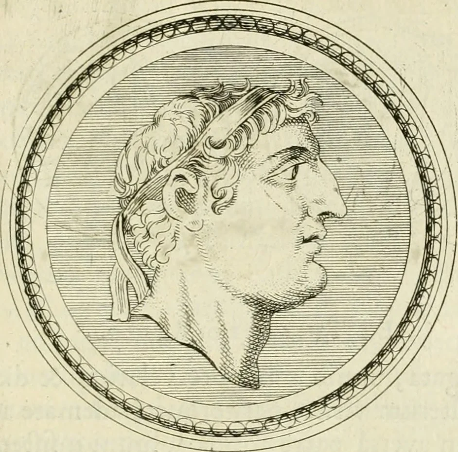 An illustration from Seleucidarum imperium, sive, Historia regum Syriae ad fidem numismatum accommodata, 1681, leaf 354