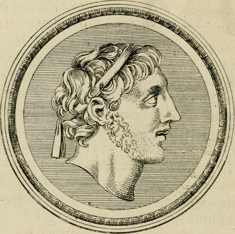An illustration from Seleucidarum imperium, sive, Historia regum Syriae ad fidem numismatum accommodata, 1681, leaf 373