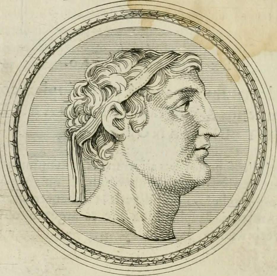 An illustration from Seleucidarum imperium, sive, Historia regum Syriae ad fidem numismatum accommodata, 1681, leaf 387
