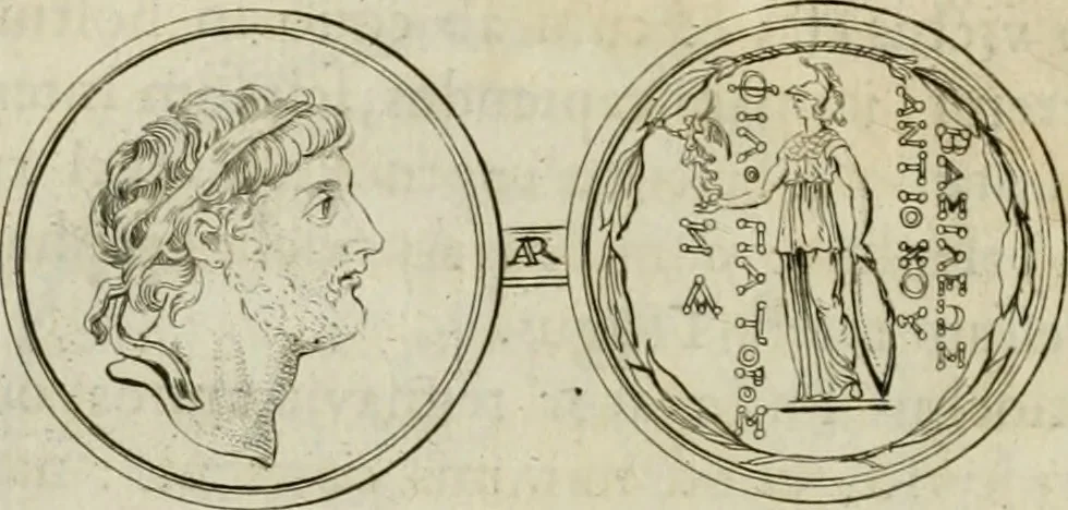 An illustration from Seleucidarum imperium, sive, Historia regum Syriae ad fidem numismatum accommodata, 1681, leaf 389
