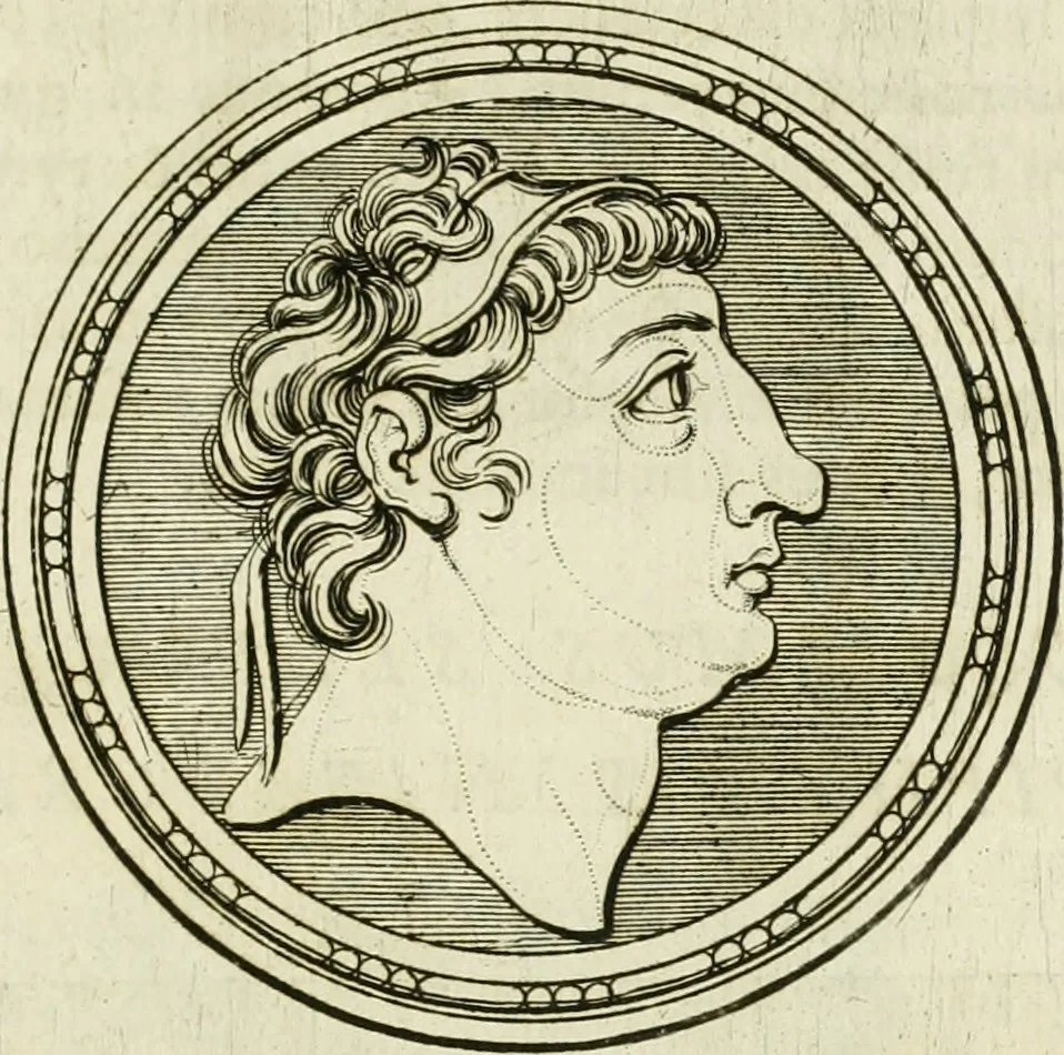 An illustration from Seleucidarum imperium, sive, Historia regum Syriae ad fidem numismatum accommodata, 1681, leaf 394