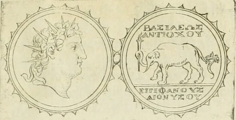 An illustration from Seleucidarum imperium, sive, Historia regum Syriae ad fidem numismatum accommodata, 1681, leaf 410