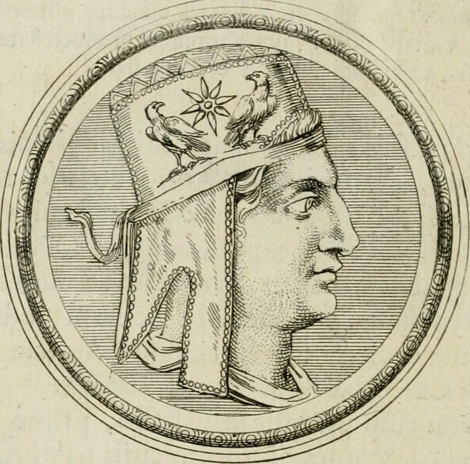 An illustration from Seleucidarum imperium, sive, Historia regum Syriae ad fidem numismatum accommodata, 1681, leaf 415