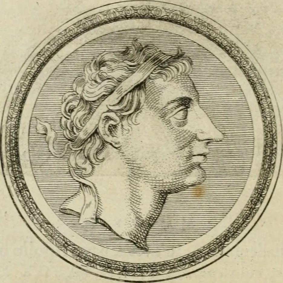 An illustration from Seleucidarum imperium, sive, Historia regum Syriae ad fidem numismatum accommodata, 1681, leaf 95
