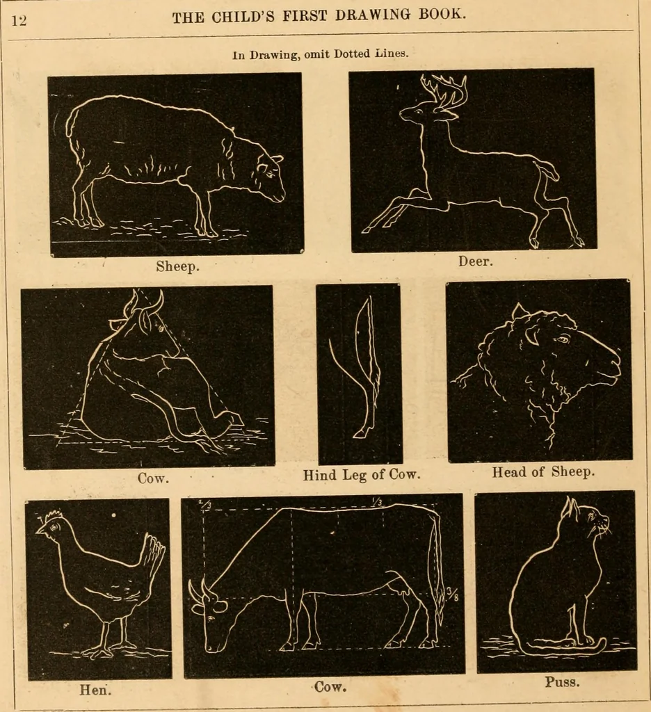 An illustration from Self-instructor : the child's first drawing book, containing all the pictures on Andrews' noiseless drawing slates for schools and families., 1878, leaf 13