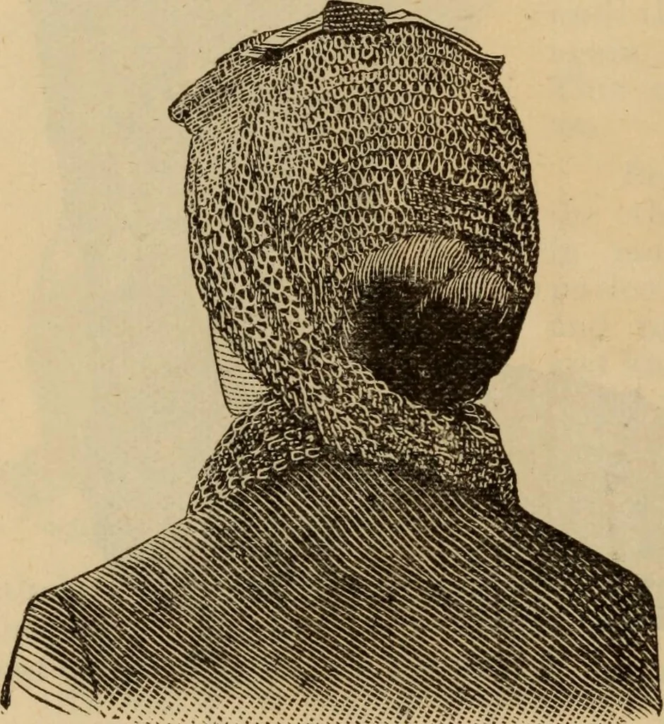 An illustration from The self-instructor in silk knitting, crocheting and embroidery, 1884, leaf 29
