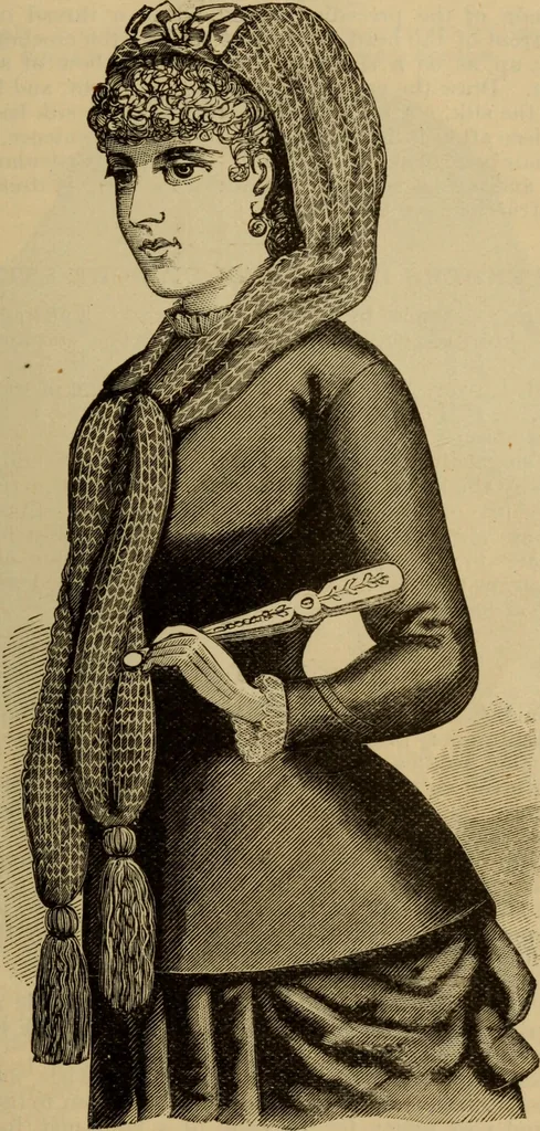 An illustration from The self-instructor in silk knitting, crocheting and embroidery, 1884, leaf 30