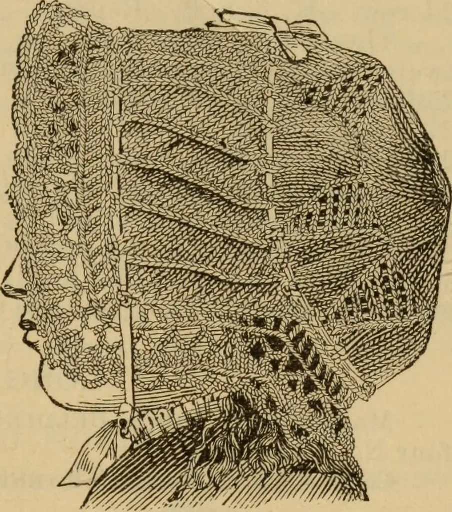 An illustration from The self-instructor in silk knitting, crocheting and embroidery, 1884, leaf 34