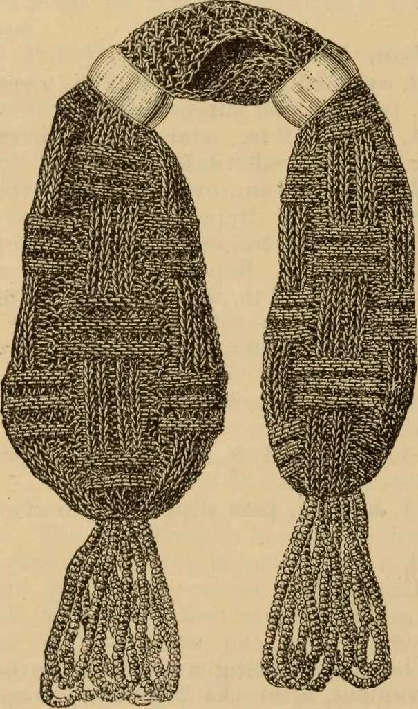 An illustration from The self-instructor in silk knitting, crocheting and embroidery, 1884, leaf 35