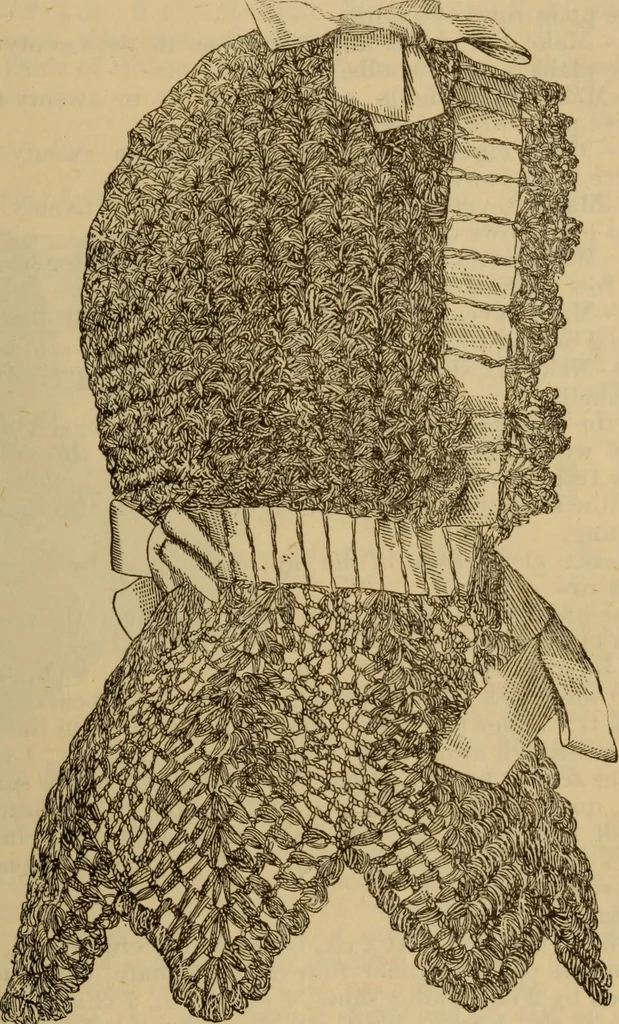 An illustration from The self-instructor in silk knitting, crocheting and embroidery, 1884, leaf 42