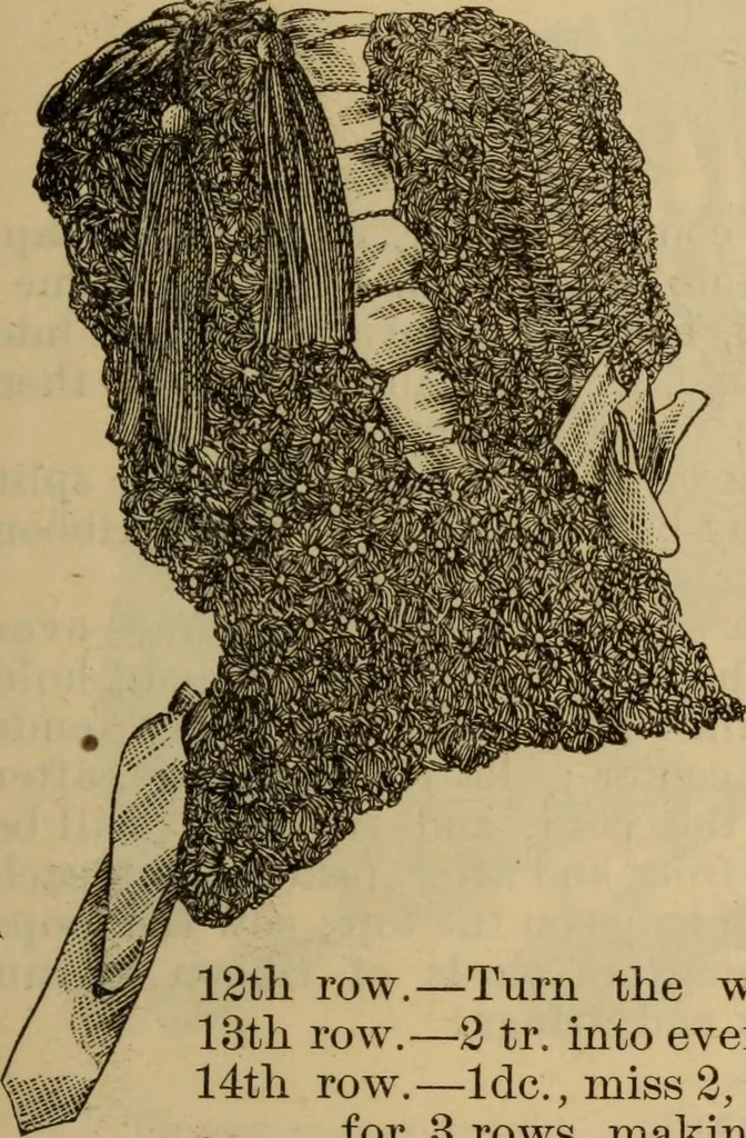 An illustration from The self-instructor in silk knitting, crocheting and embroidery, 1884, leaf 44