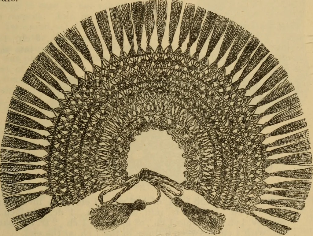 An illustration from The self-instructor in silk knitting, crocheting and embroidery, 1884, leaf 46