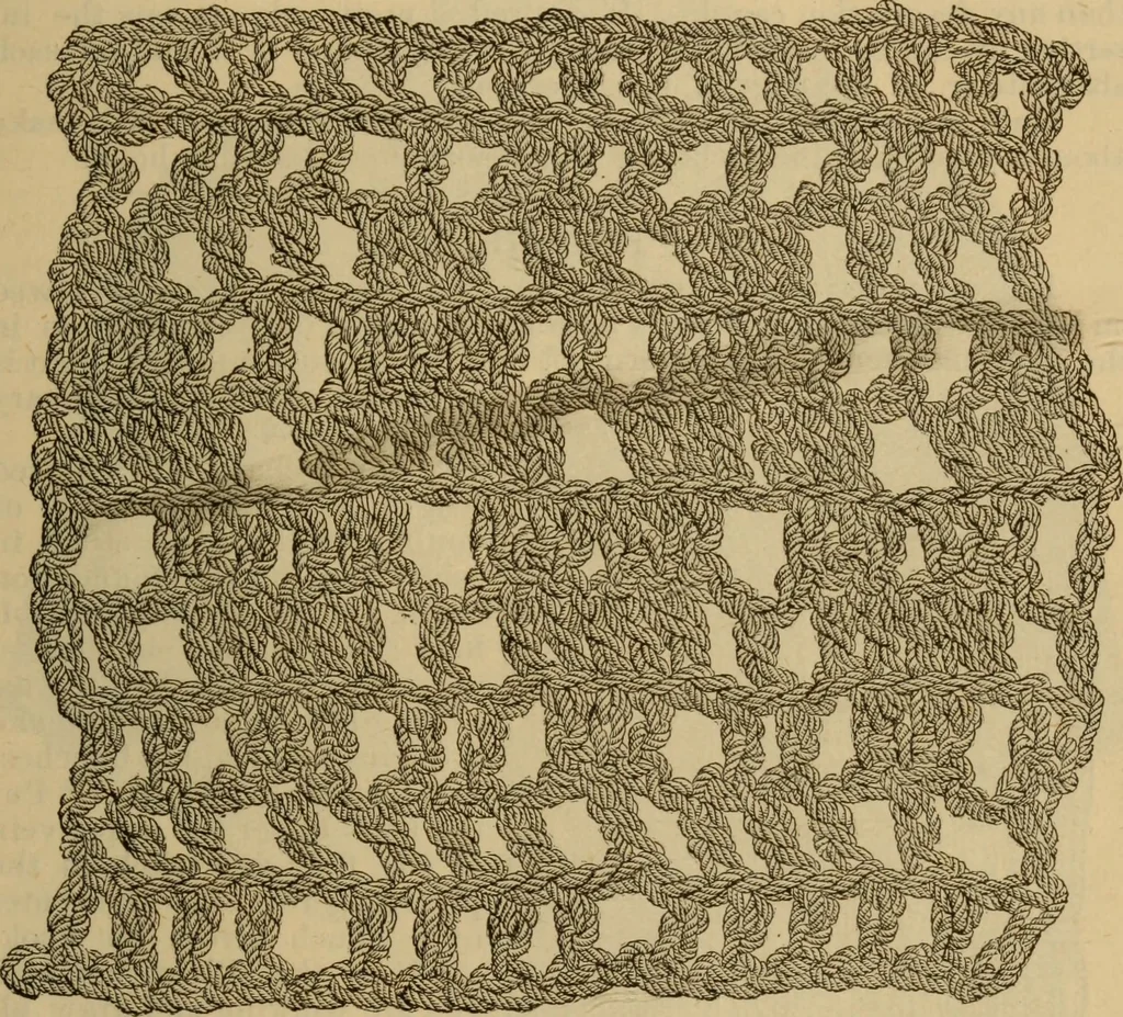 An illustration from The self-instructor in silk knitting, crocheting and embroidery, 1884, leaf 52