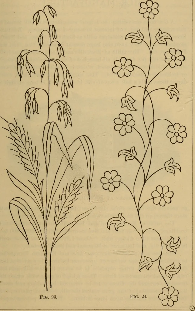 An illustration from The self-instructor in silk knitting, crocheting and embroidery, 1884, leaf 82