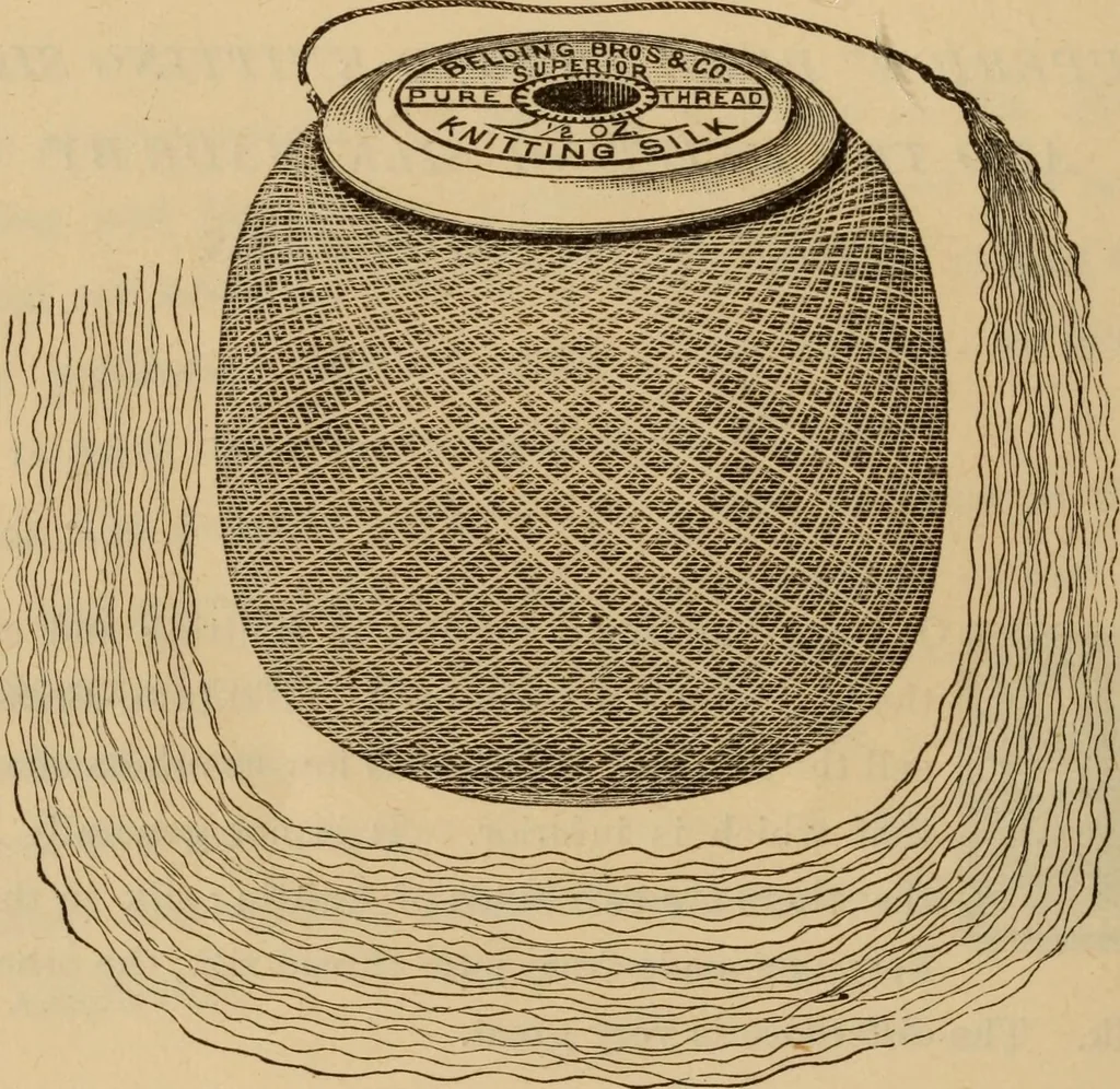 An illustration from The self-instructor in silk knitting, crocheting and embroidery, 1884, leaf 9