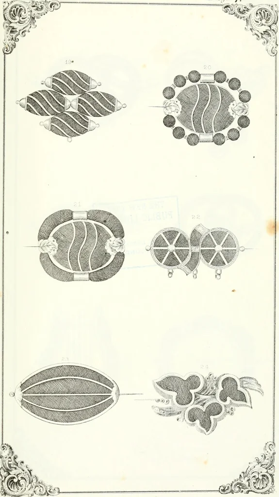 An illustration from Self-instructor in the art of hair work, dressing hair, making curls, switches, braids, and hair jewelry of every description, 1867, leaf 150