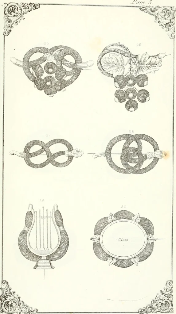 An illustration from Self-instructor in the art of hair work, dressing hair, making curls, switches, braids, and hair jewelry of every description, 1867, leaf 152
