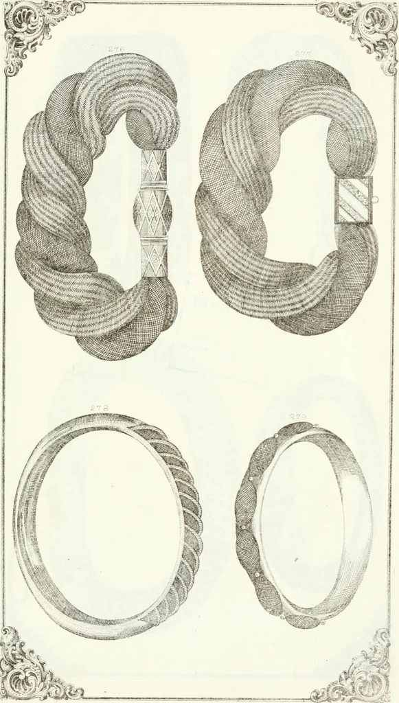 An illustration from Self-instructor in the art of hair work, dressing hair, making curls, switches, braids, and hair jewelry of every description, 1867, leaf 230
