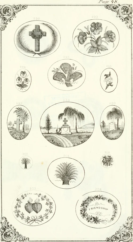 An illustration from Self-instructor in the art of hair work, dressing hair, making curls, switches, braids, and hair jewelry of every description, 1867, leaf 238
