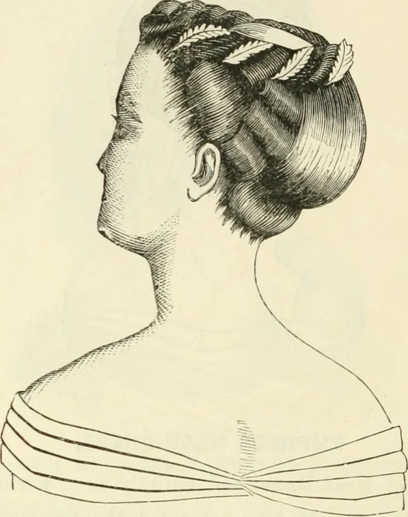 An illustration from Self-instructor in the art of hair work, dressing hair, making curls, switches, braids, and hair jewelry of every description, 1867, leaf 257
