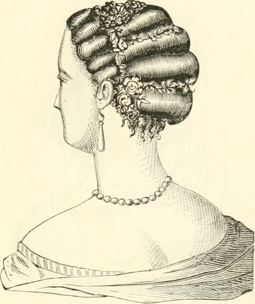 An illustration from Self-instructor in the art of hair work, dressing hair, making curls, switches, braids, and hair jewelry of every description, 1867, leaf 262