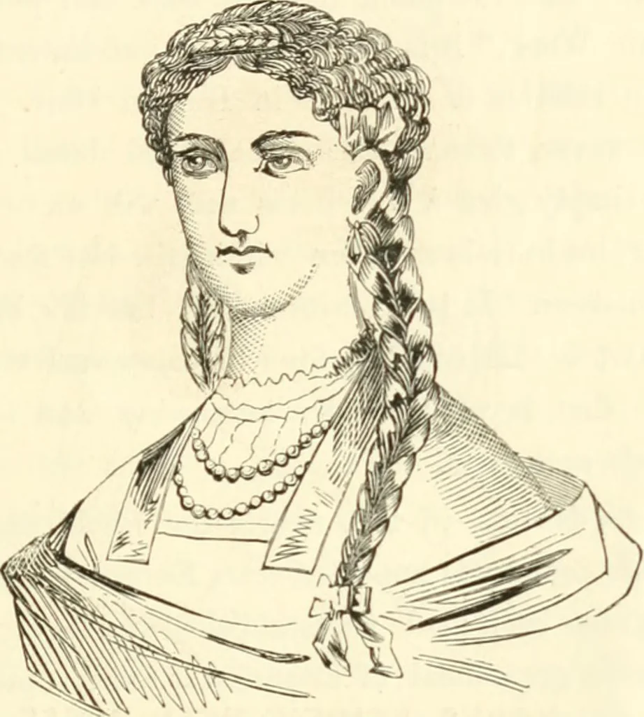 An illustration from Self-instructor in the art of hair work, dressing hair, making curls, switches, braids, and hair jewelry of every description, 1867, leaf 264