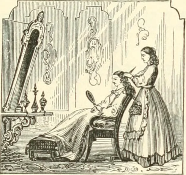 An illustration from Self-instructor in the art of hair work, dressing hair, making curls, switches, braids, and hair jewelry of every description, 1867, leaf 276
