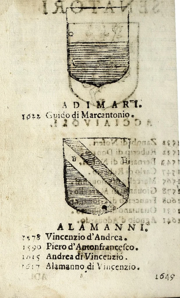An illustration from Senatori fiorentini, 1665, leaf 14