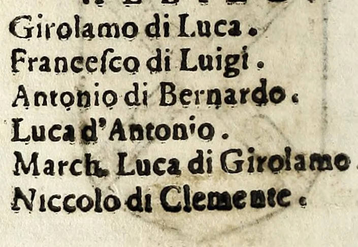 An illustration from Senatori fiorentini, 1665, leaf 16