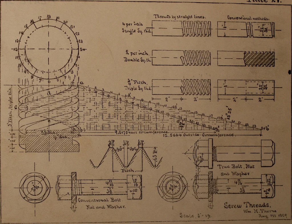 An illustration from Senior course in mechanical drawing, 1897, leaf 120