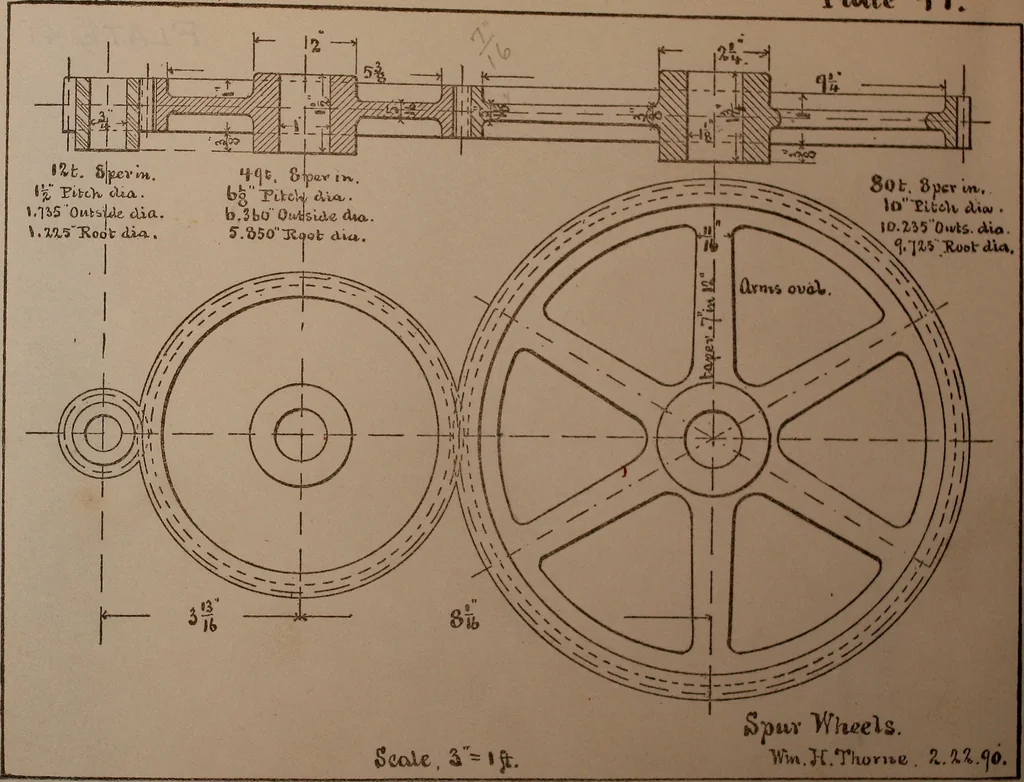 An illustration from Senior course in mechanical drawing, 1897, leaf 200