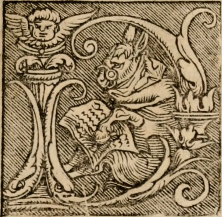 An illustration from Sentenciae ex doctoribvs collectae, qvas papistæ ualde impudenter hodie damnant, 1536, leaf 138