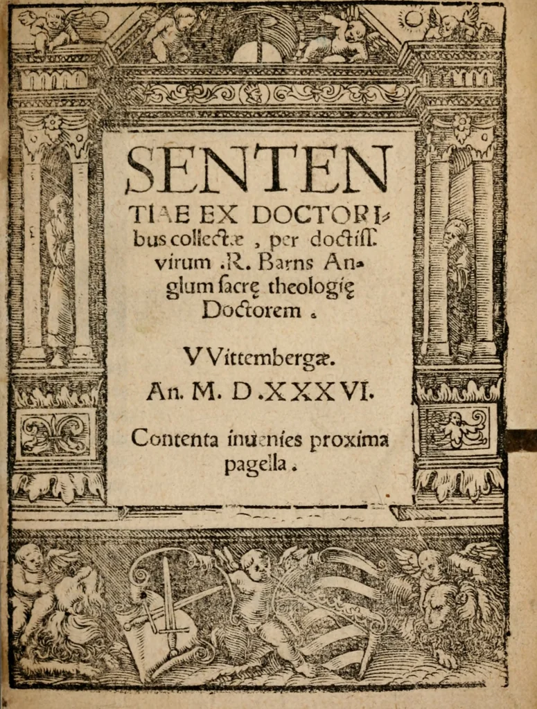 An illustration from Sentenciae ex doctoribvs collectae, qvas papistæ ualde impudenter hodie damnant, 1536, leaf 2