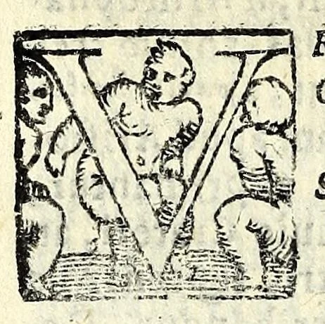An illustration from Sententiae insignes Graecorum quinquag. comicorum, quorum opera integra non extant, Latino idiomate collectae : accessit vniuscuisq[ue] poetae vita accuratè conscripta, & Platonii fragmentum de comoedarium differentijs : poetarum nomina proximé praefationem sequuntur, 1612, leaf 172