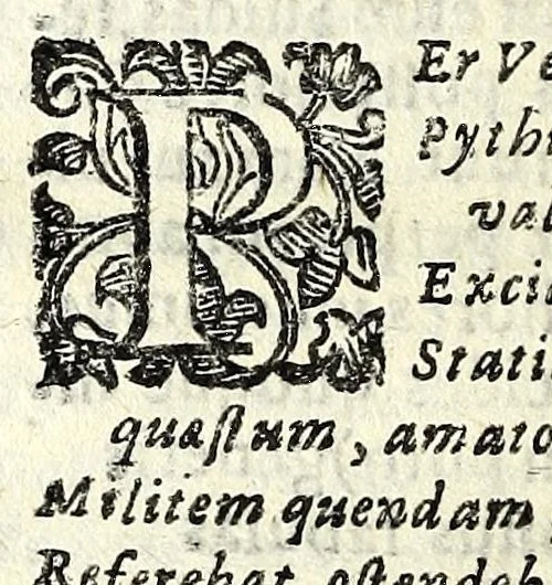 An illustration from Sententiae insignes Graecorum quinquag. comicorum, quorum opera integra non extant, Latino idiomate collectae : accessit vniuscuisq[ue] poetae vita accuratè conscripta, & Platonii fragmentum de comoedarium differentijs : poetarum nomina proximé praefationem sequuntur, 1612, leaf 344